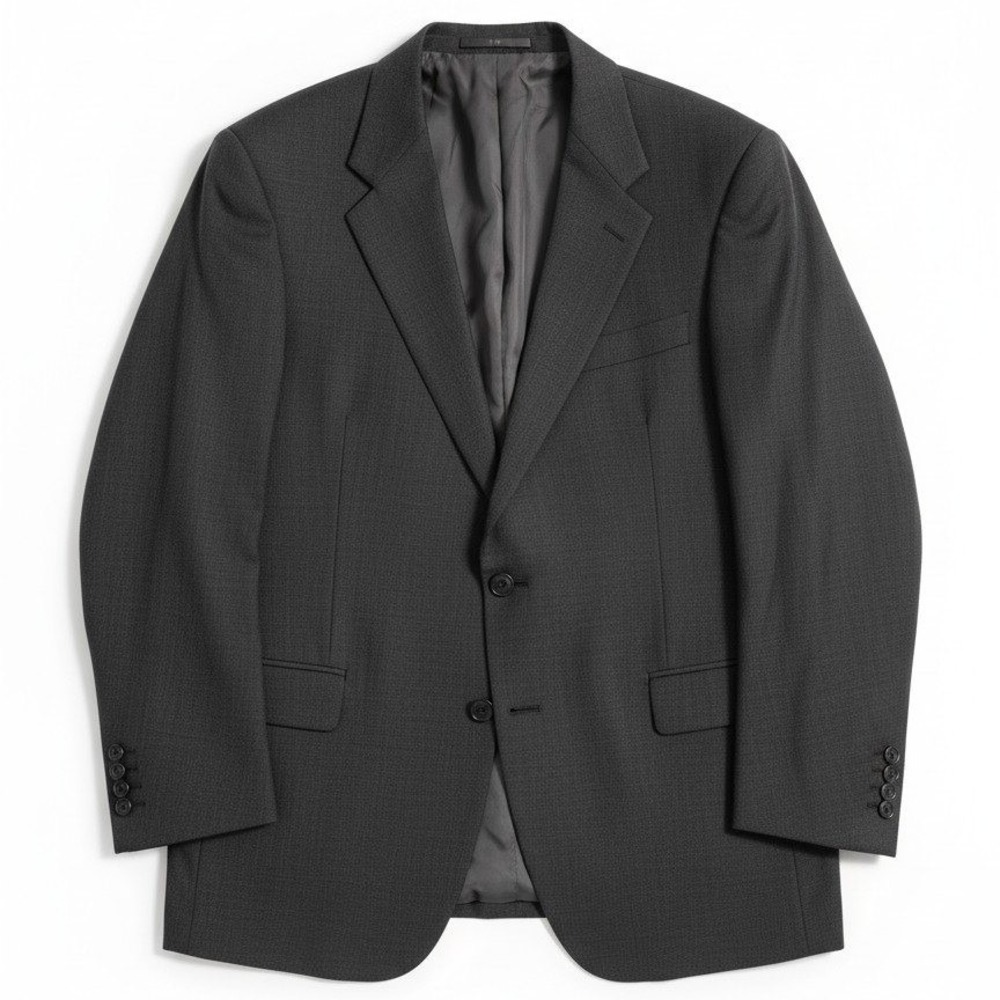 Botany 500 Couture Charcoal Gray 100% Pure Wool 2 Button Blazer Men's 54L Jacket